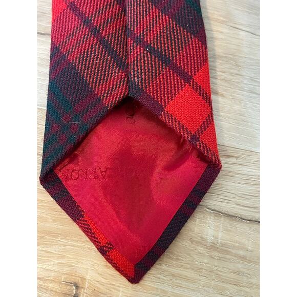 VTG Lochcarron Scotland Tie "Thomson Tartan" Red Plaid 100% Wool Plaid Holiday - Picture 7 of 7